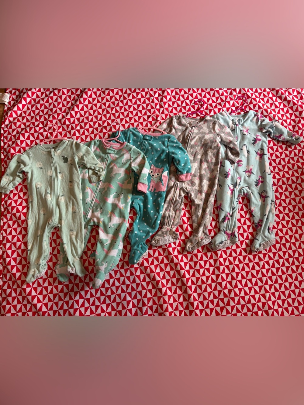 6/12 month girls sleepers